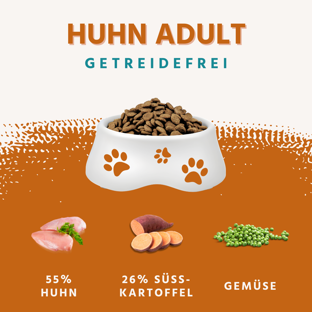 Adult Trockenfutter Sparpack 2 x 2 kg mit Huhn - getreidefrei-Wildfang-