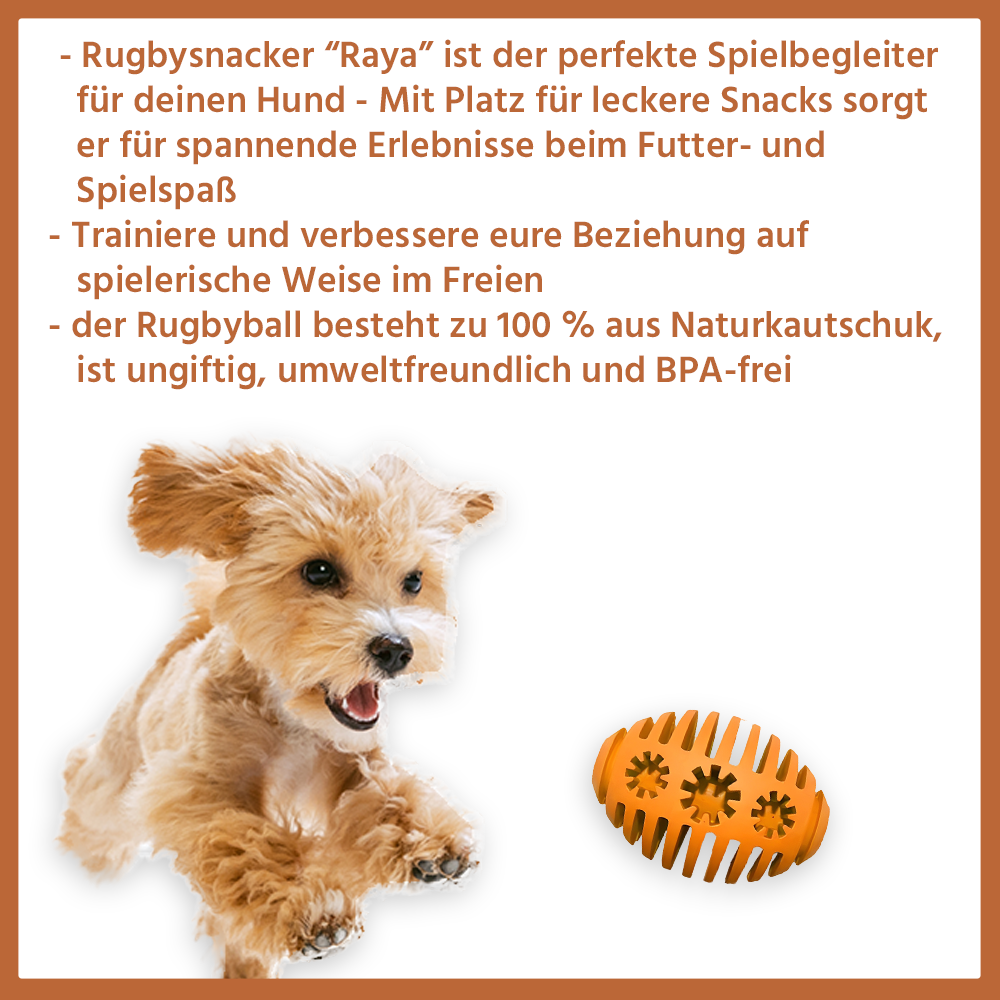 Kauspielzeug Rugbysnacker "Raya" - 100% Naturkautschuk-Wildfang-