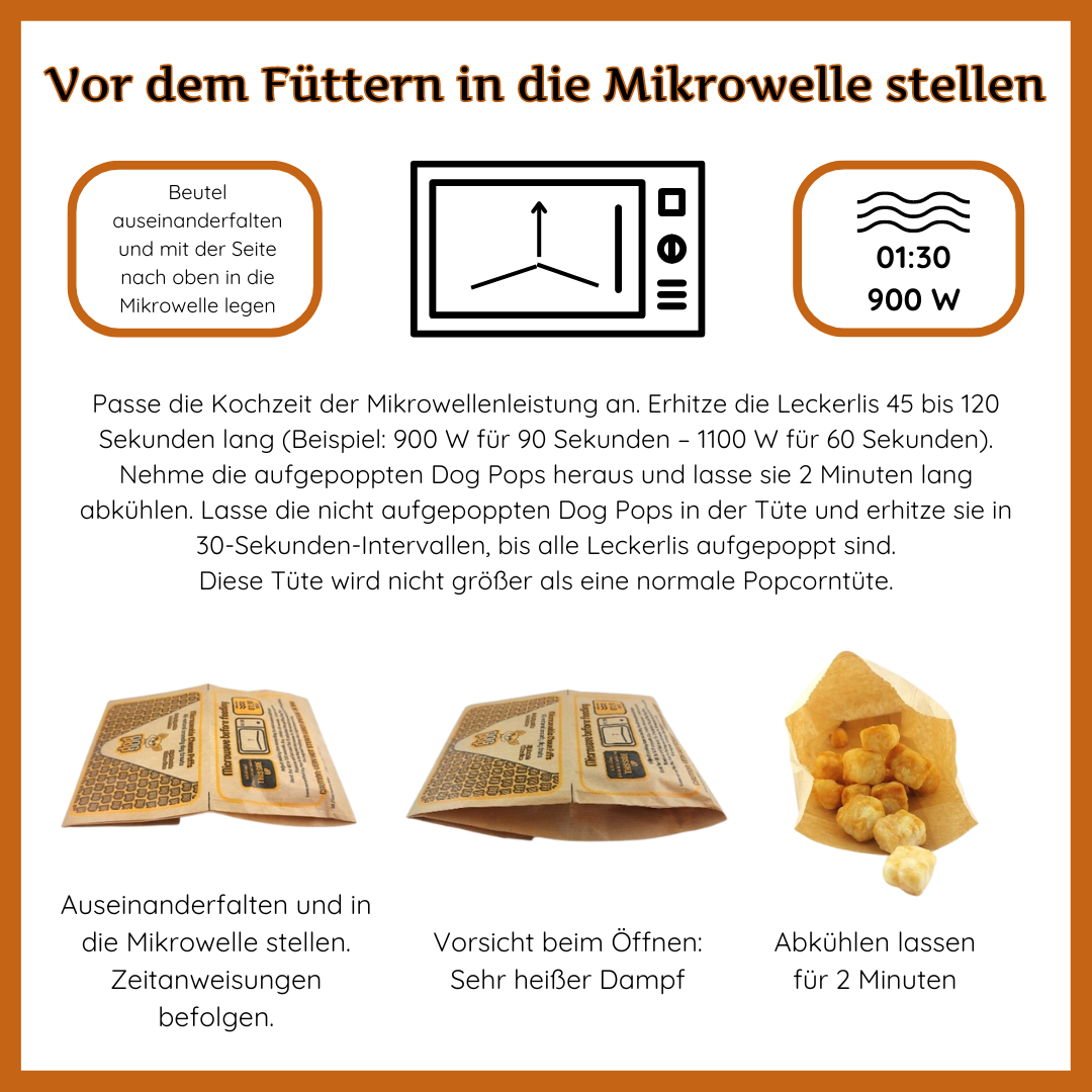 Dog Pops - Käse-Popcorn für Hunde-Leckerbissen für Hunde-Wildfang-